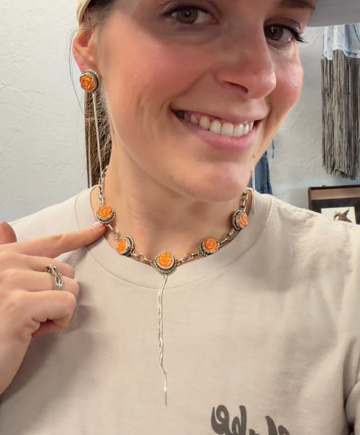 Orange Spiny Oyster Rose Set