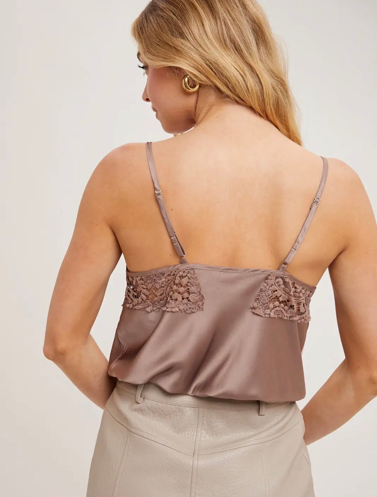 Silky Lace Trimmed Camisole