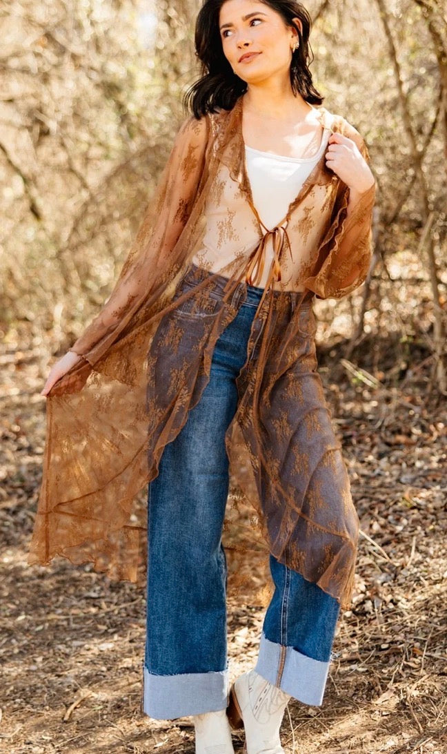 Lace Long Kimono
