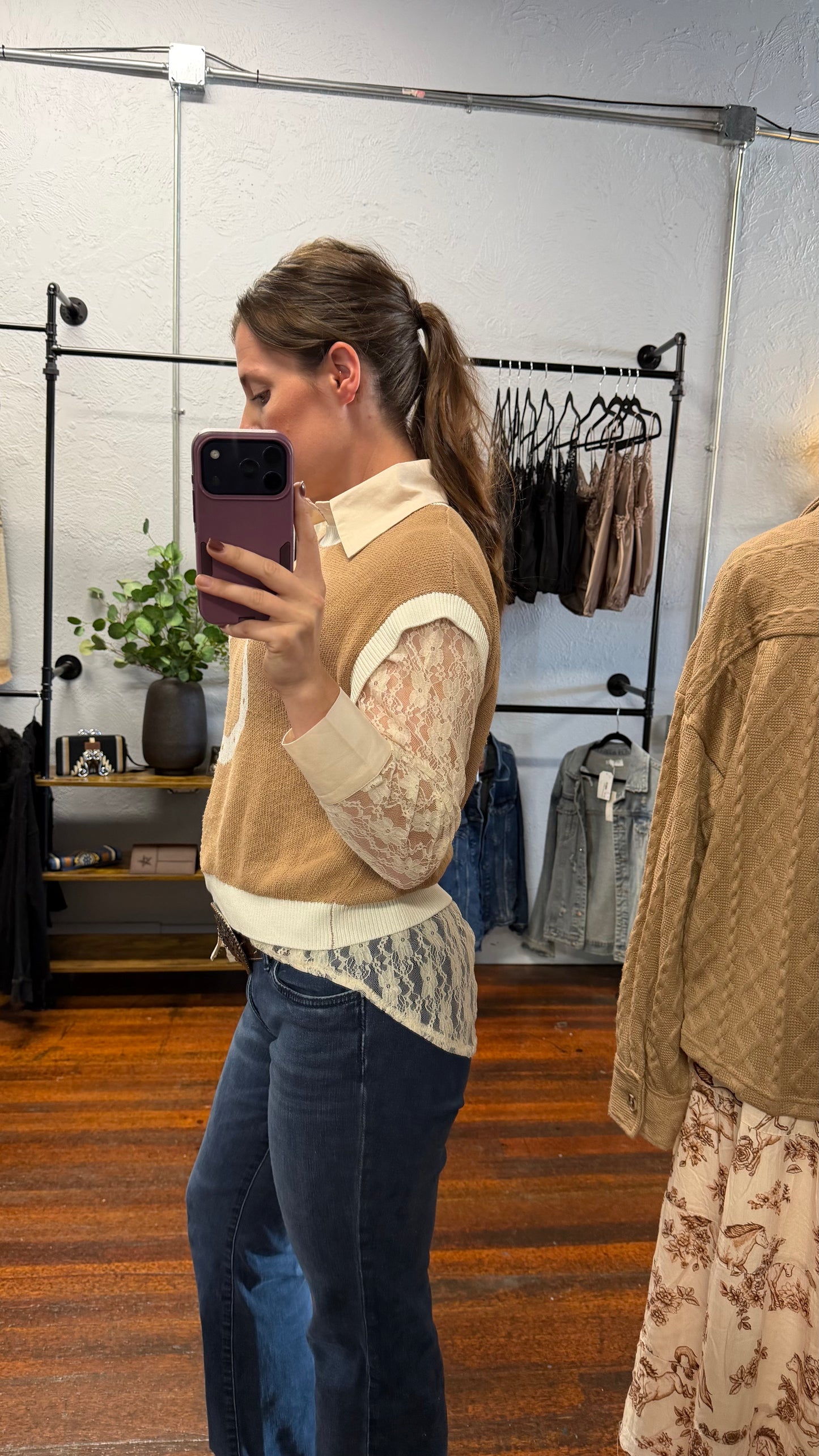 Kathryn Lace Button Up