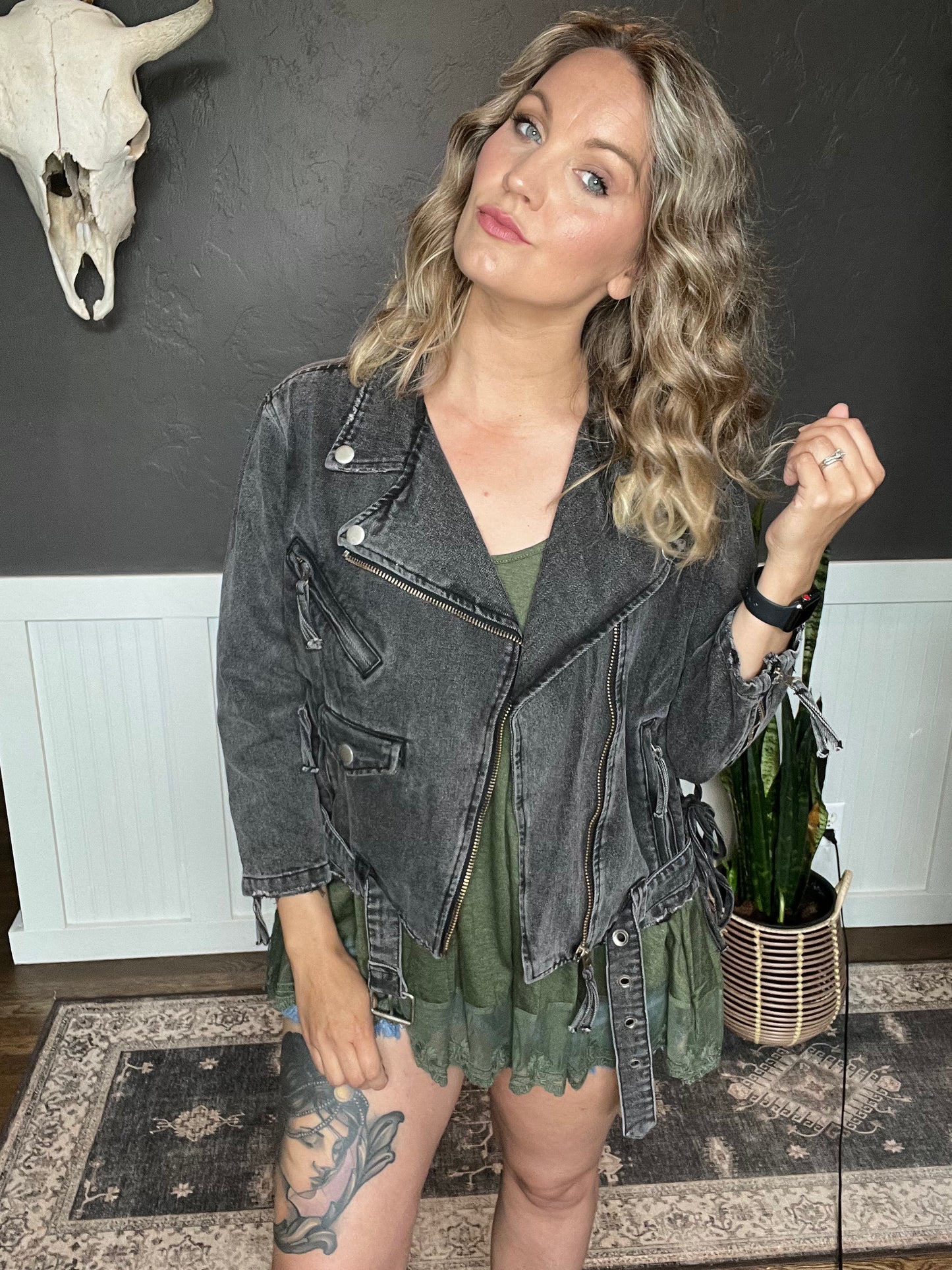 Joanie Moto Denim Jacket