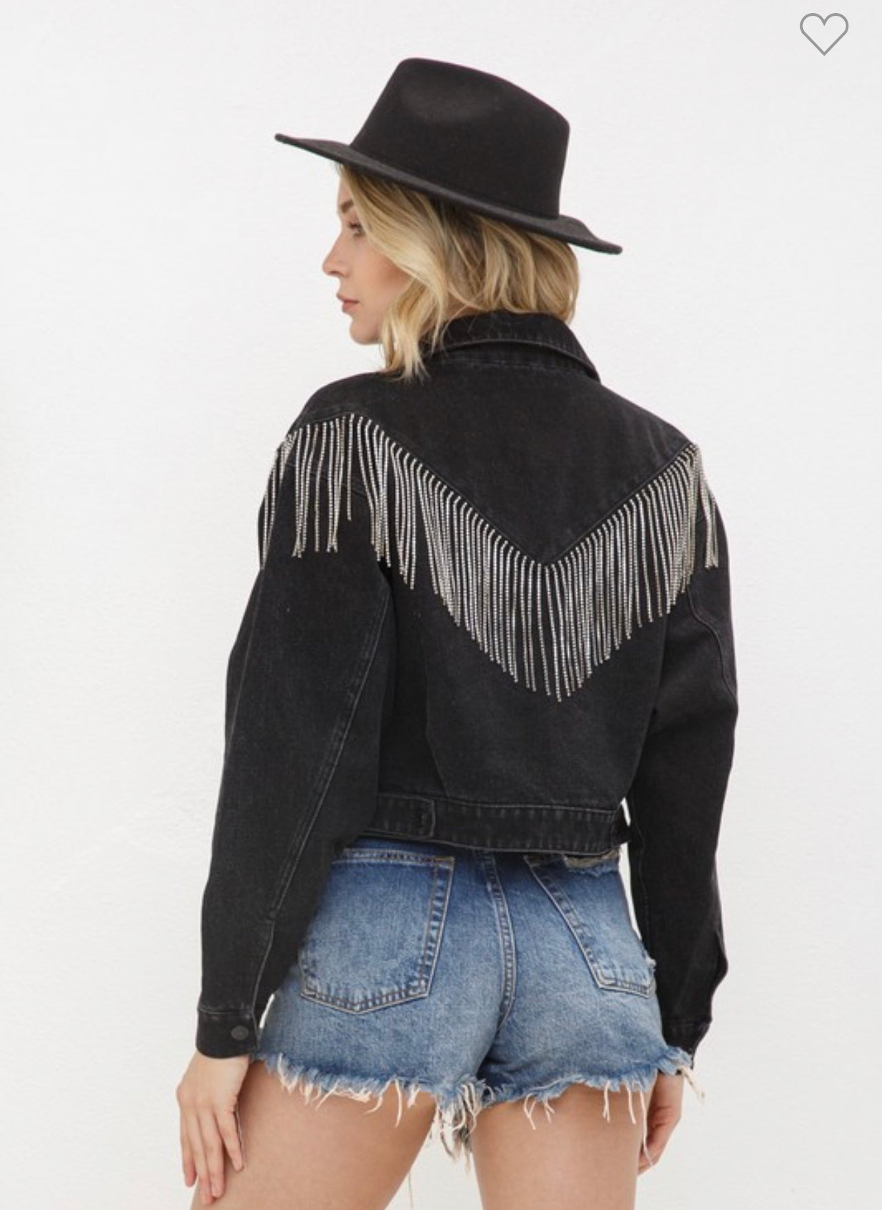 Crystal Fringe Denim Jacket