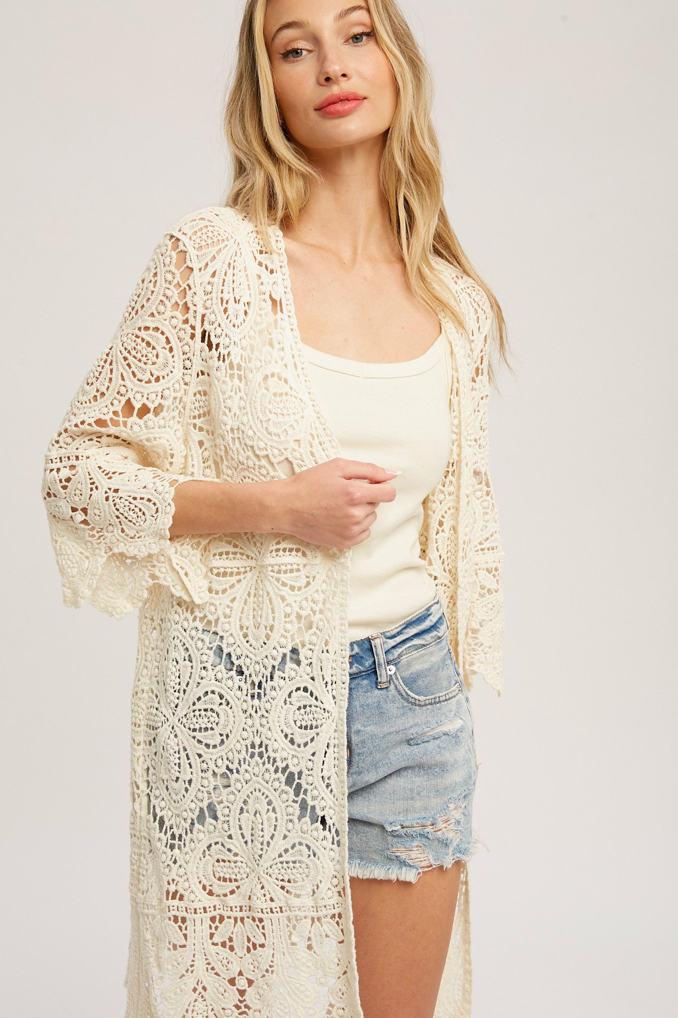 Natural Crochet Kimono