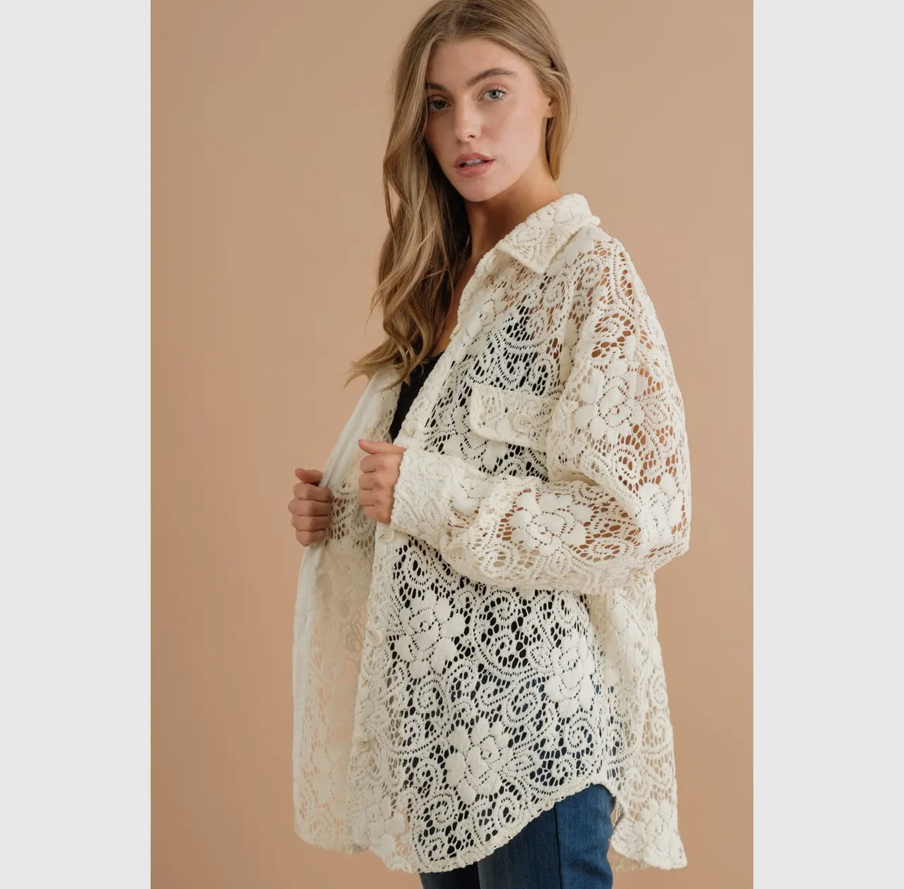 “With Love,” Lace Button Down