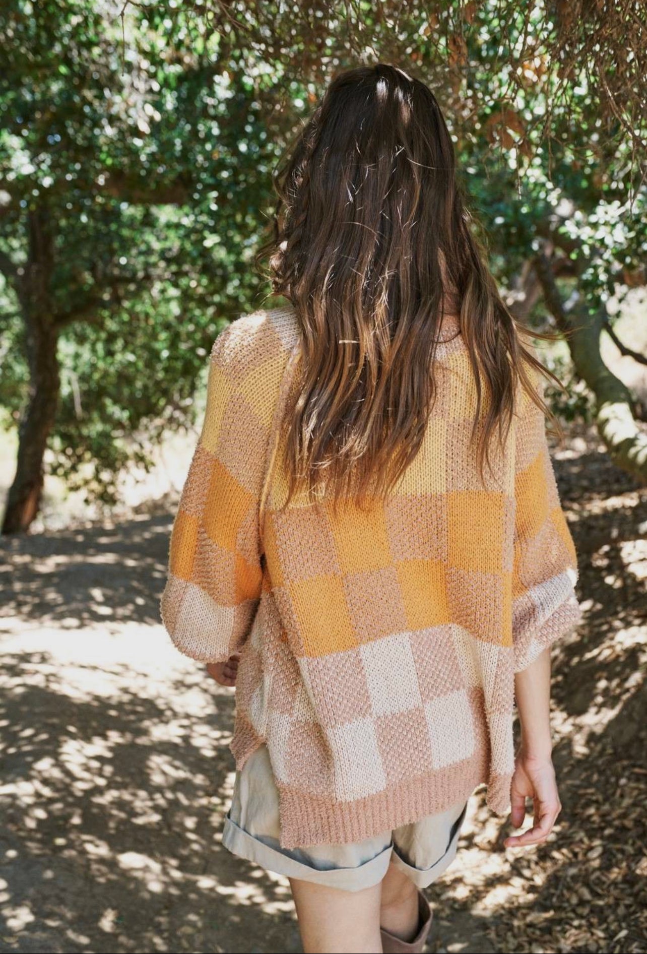 Caramel Checkered Sweater