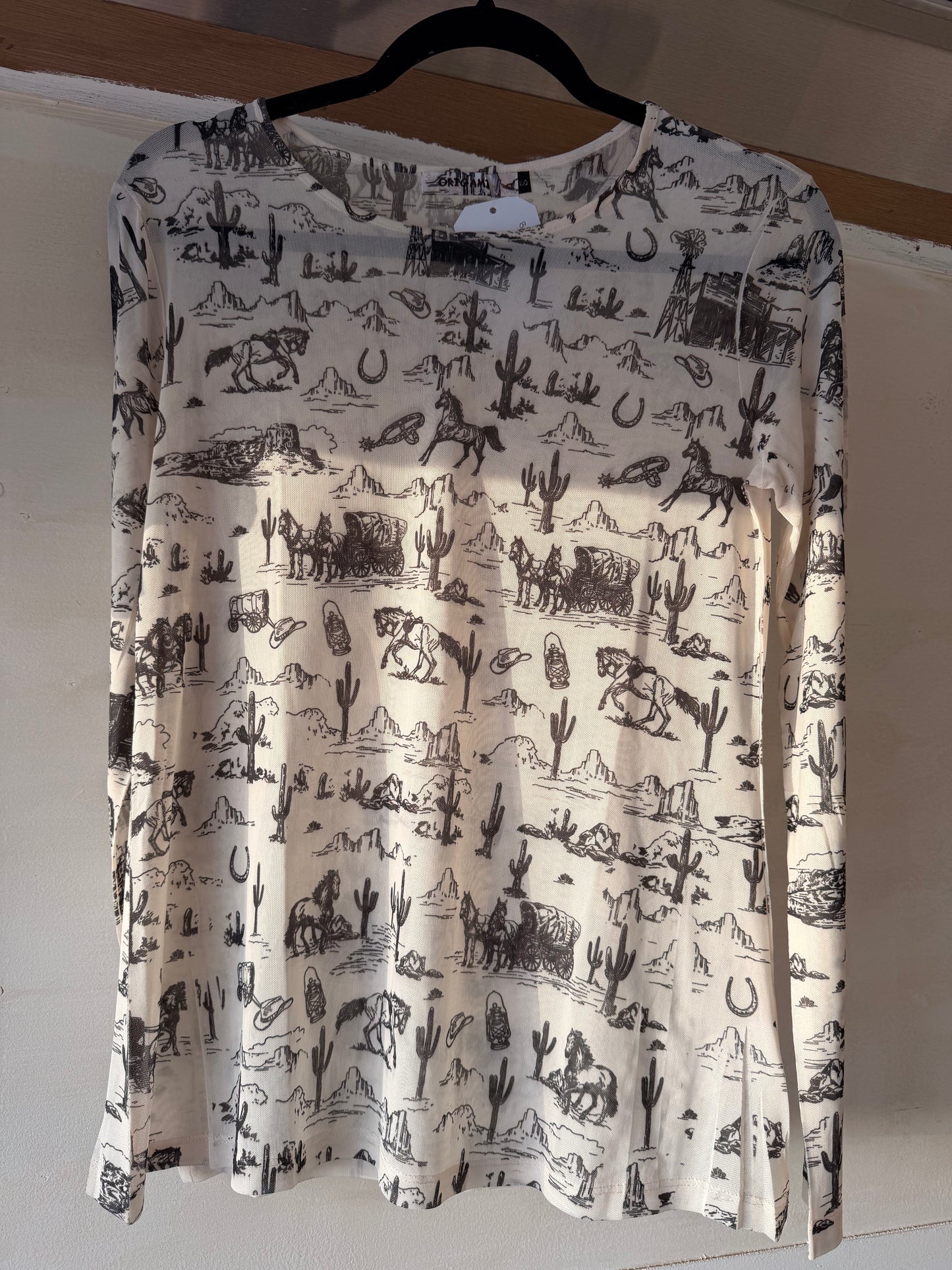 BK Oldwest Long Sleeve Mesh Top