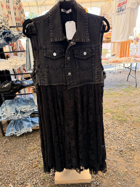Denim and Lace Vest