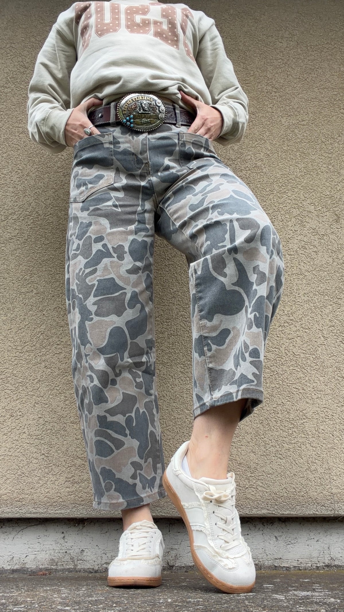 Multicolor Camouflage Shift Ankle Length Jeans
