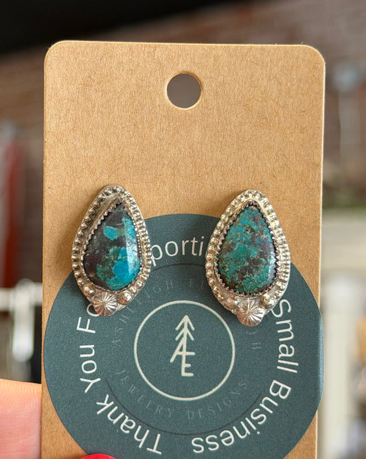 Royston Turquoise & Sterling Silver Earrings (Studs)