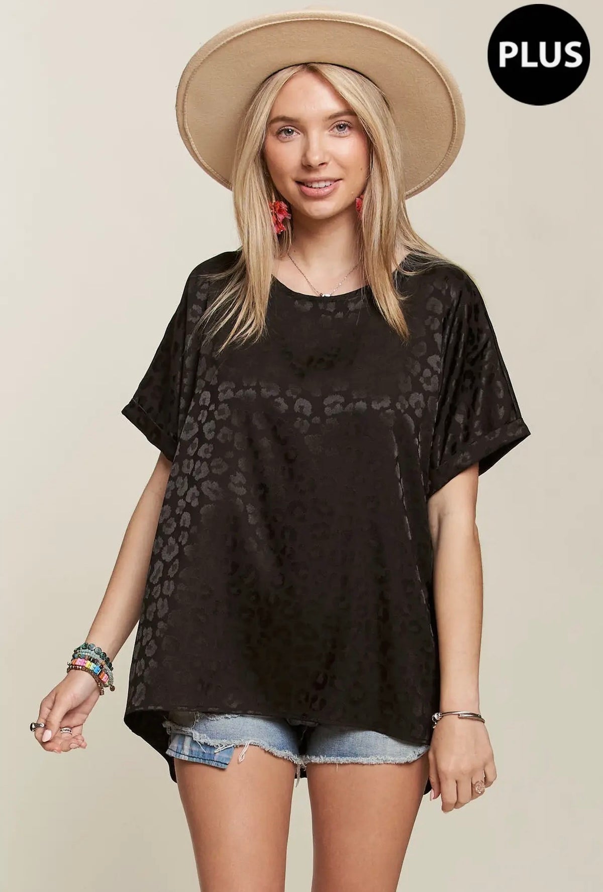 Leopard Jacquard Top PLUS