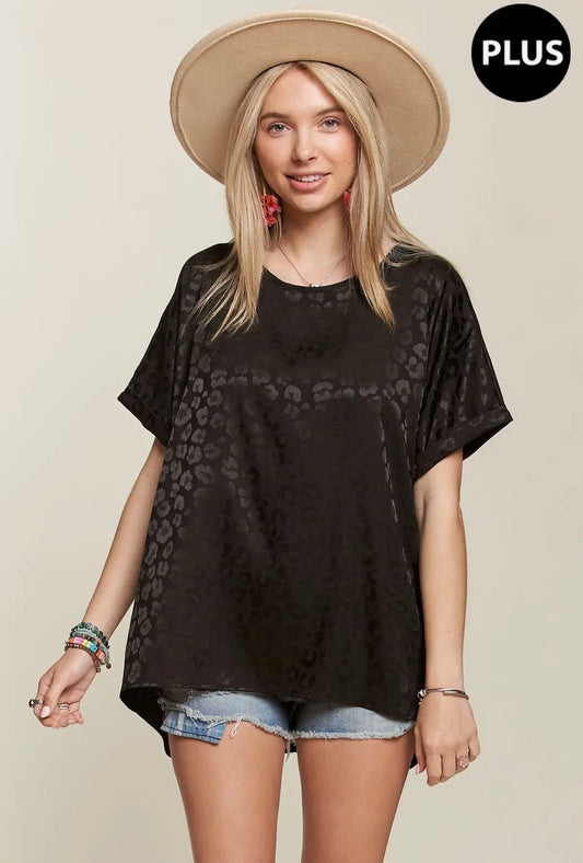 Leopard Jacquard Top PLUS