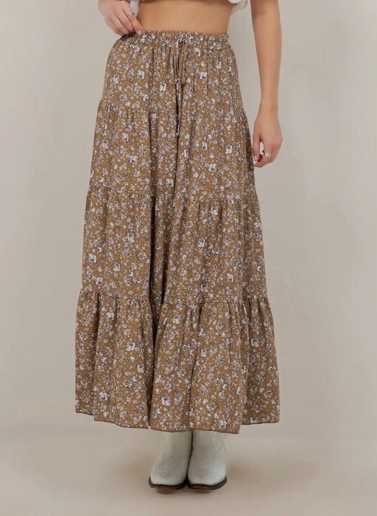 Paisley Tiered Maxi Skirt
