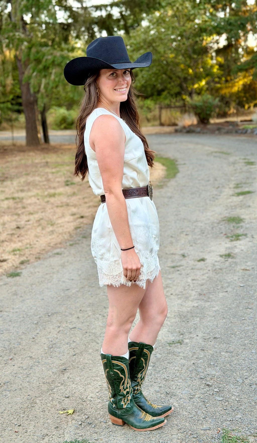 Scallop Eyelet Lace Bottom Dress