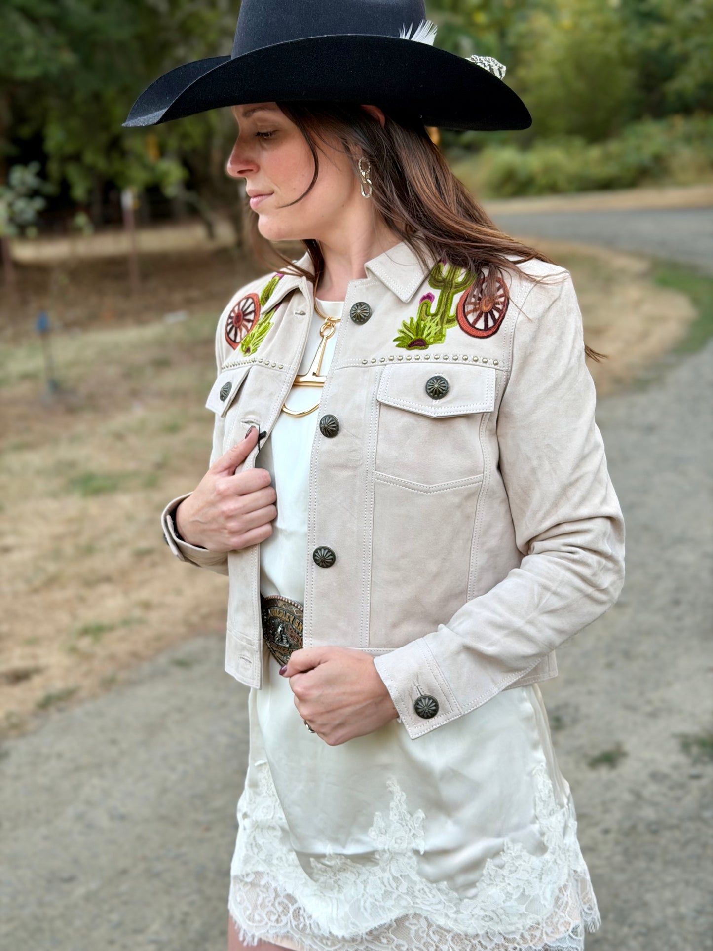 American Darling Women Western Embroidered Suede Leather