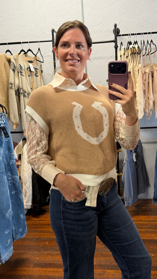 Kathryn Lace Button Up
