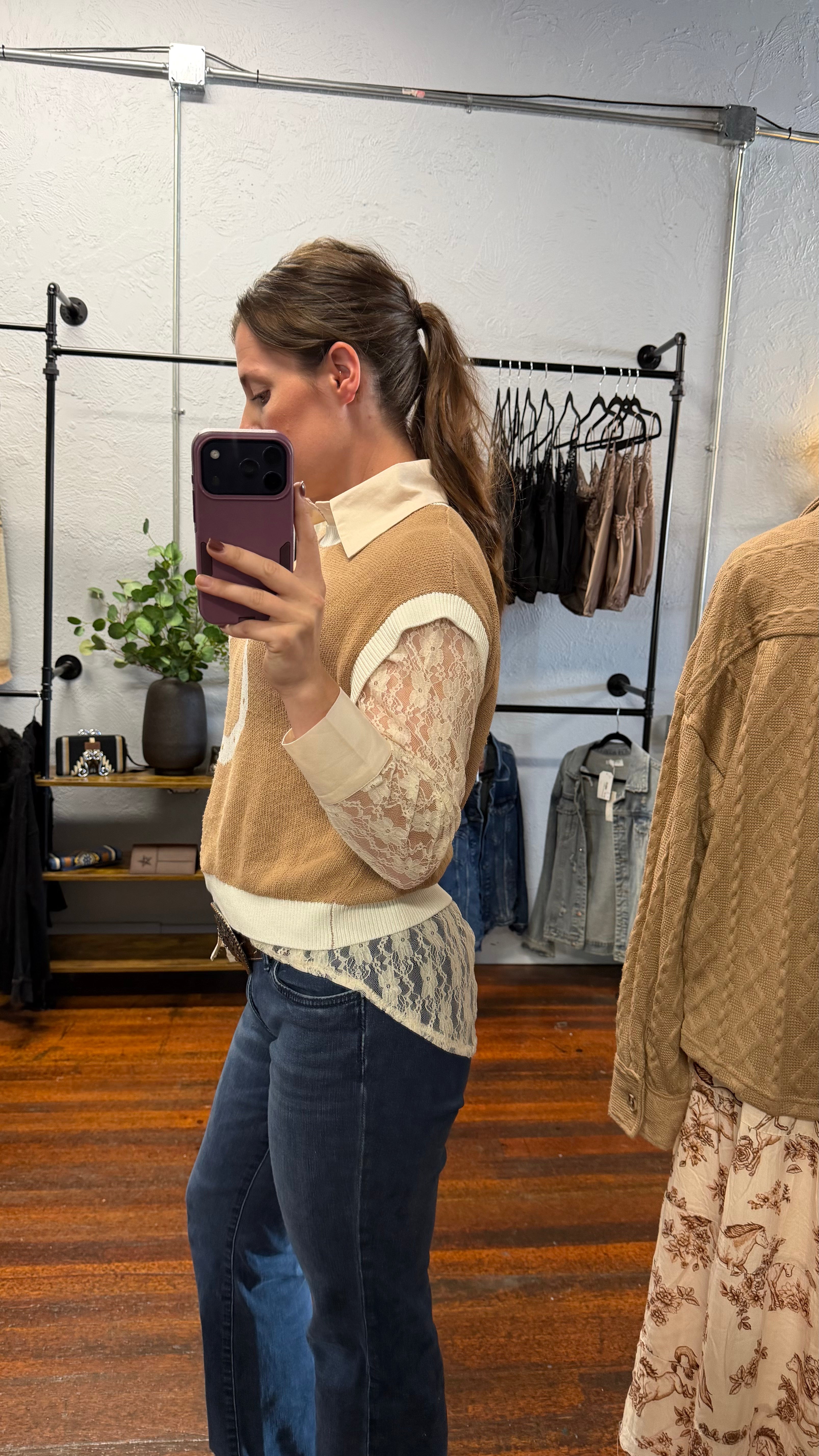 Kathryn Lace Button Up