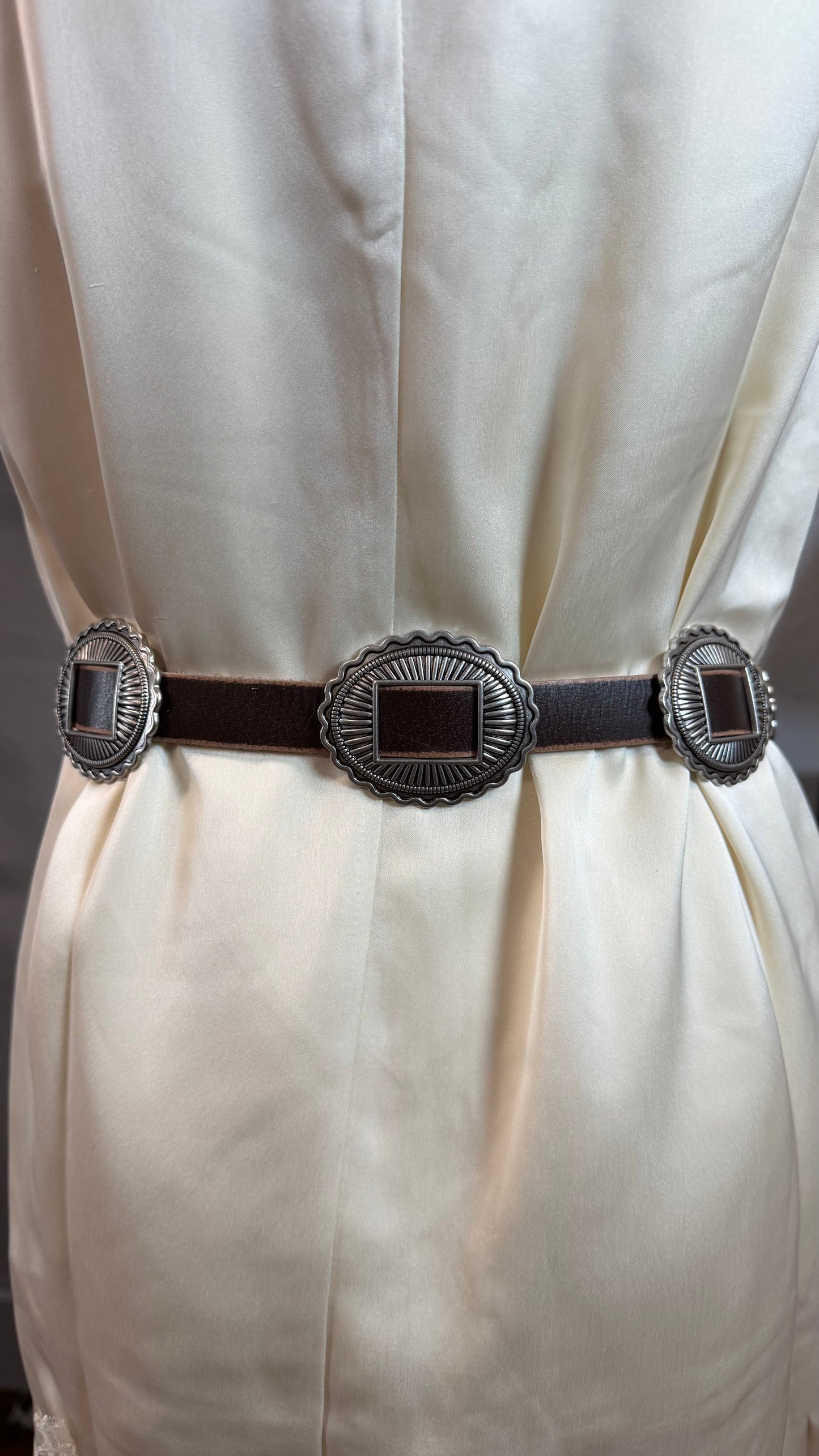 Genuine Distressed Leather Concho Belt