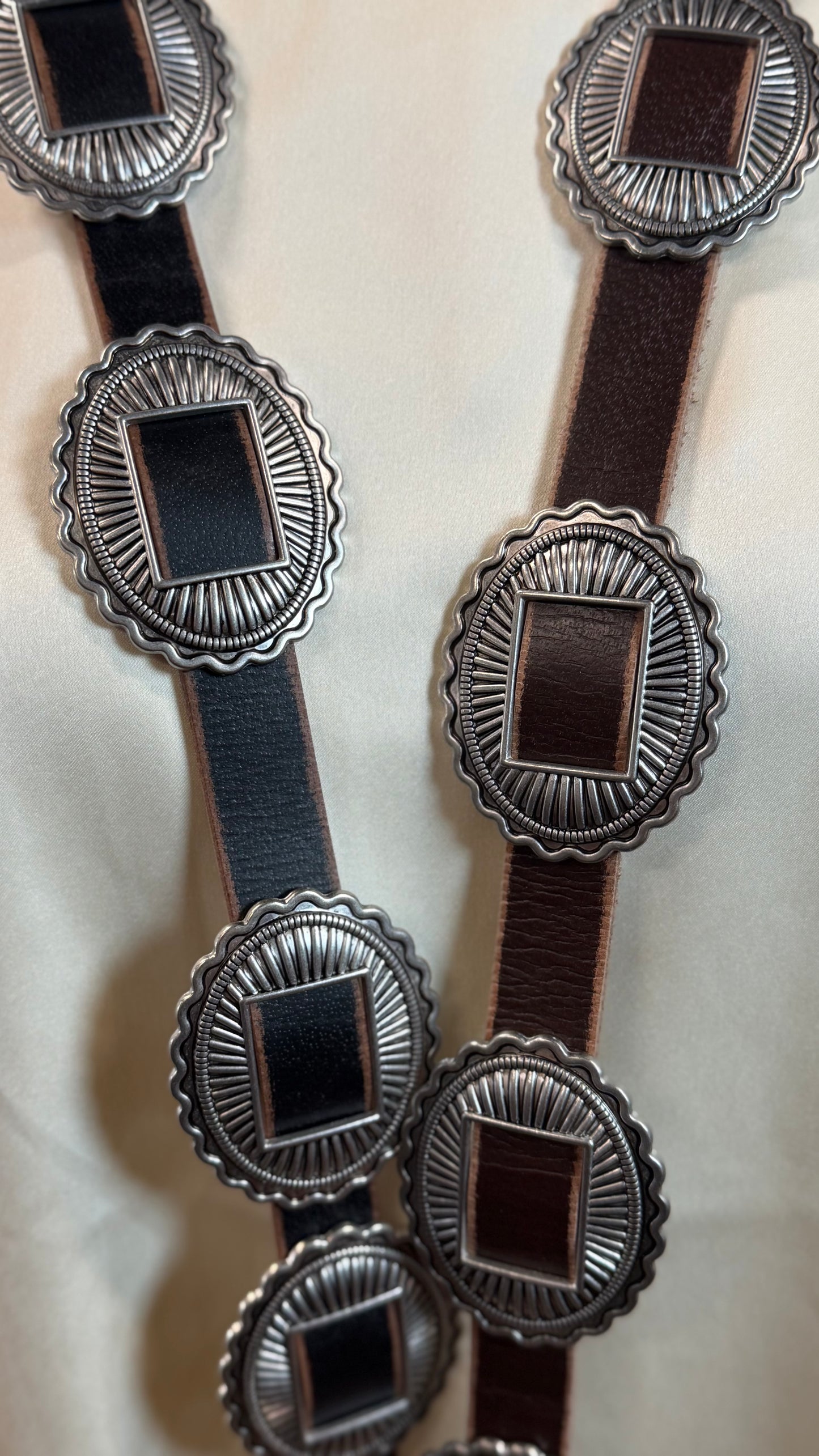 Genuine Distressed Leather Concho Belt