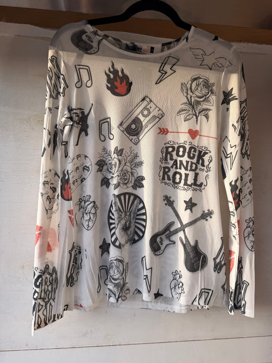 RNR Long Sleeve Mesh Top