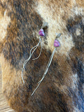 Concho Purple Spiny Oyster Stud Backed Dangles