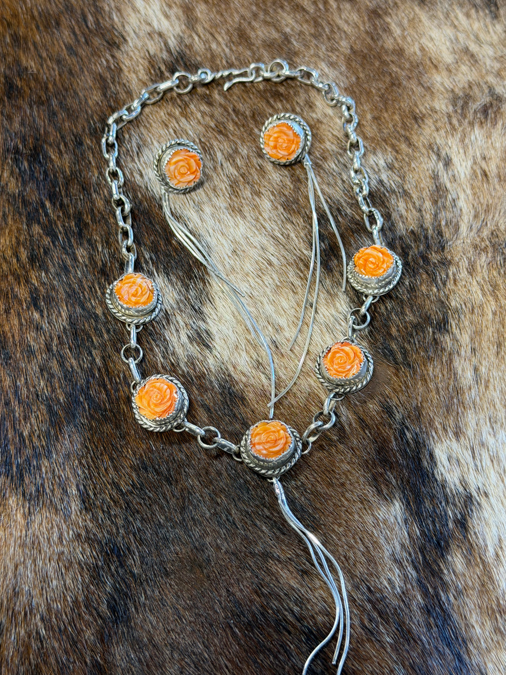 Orange Spiny Oyster Rose Set