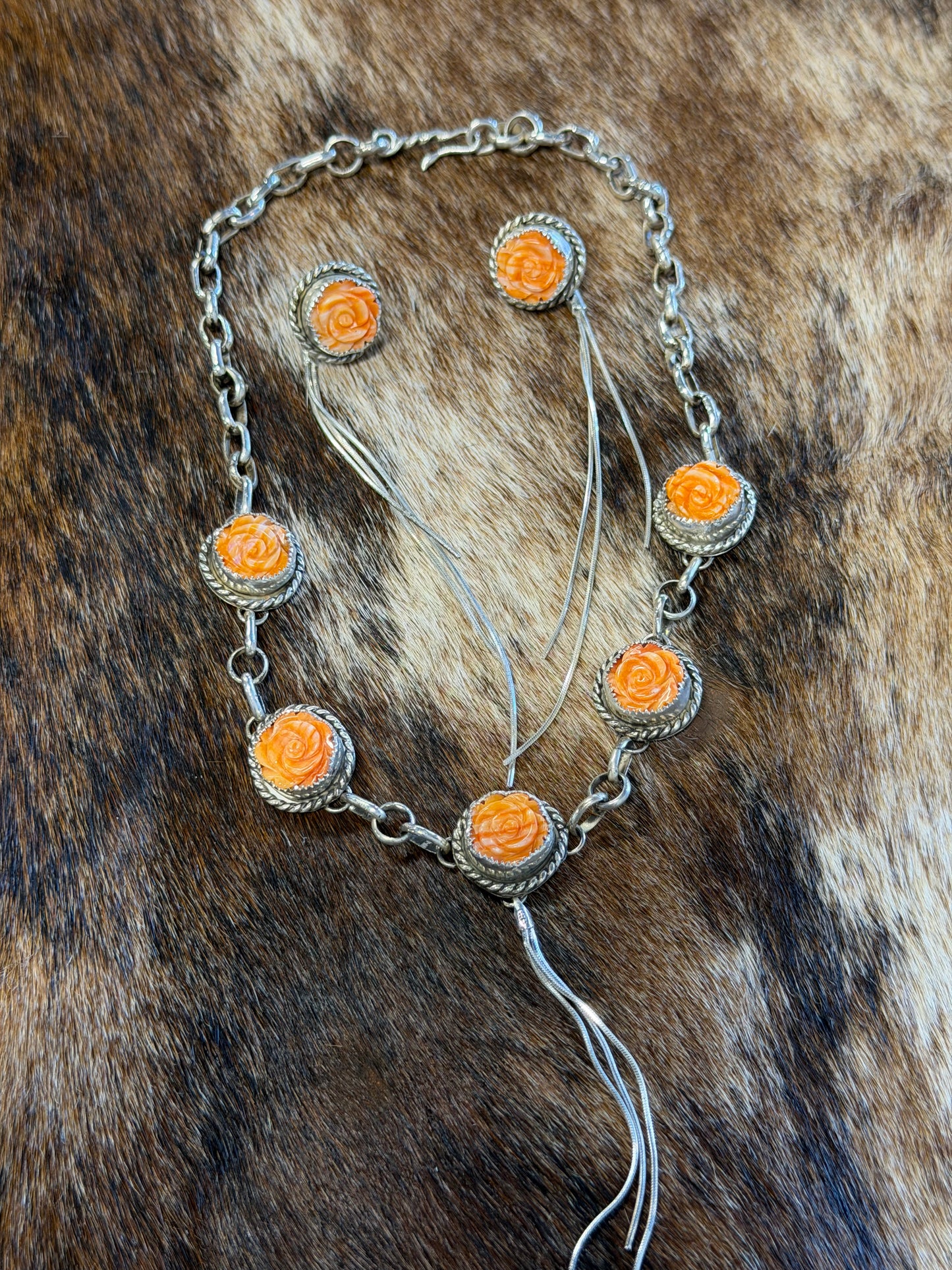 Orange Spiny Oyster Rose Set