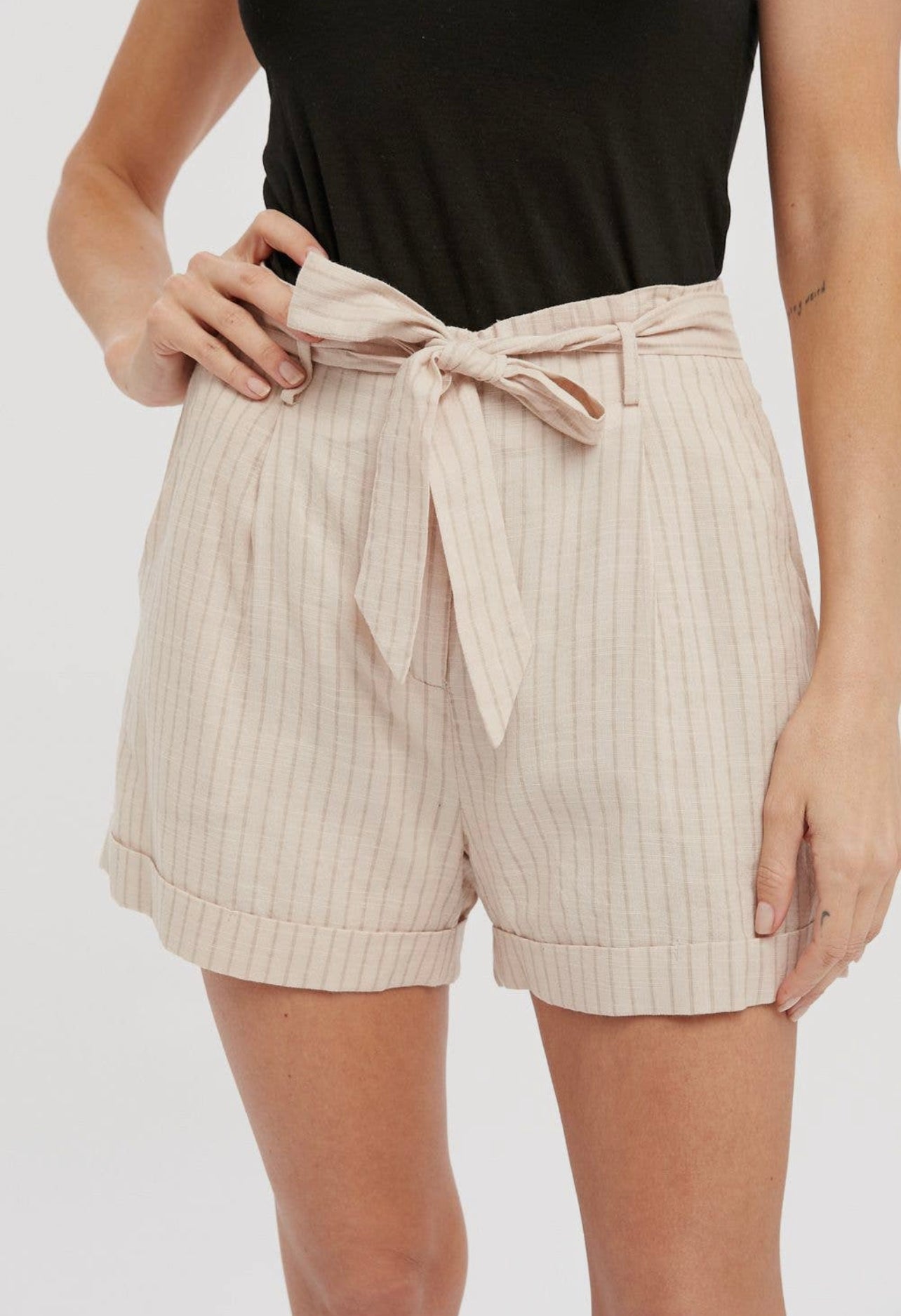 Striped Linen Shorts