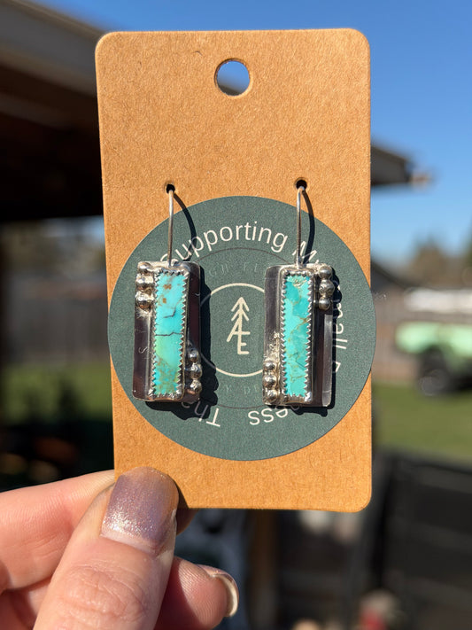 Kingman Turquoise & Sterling Silver Earrings