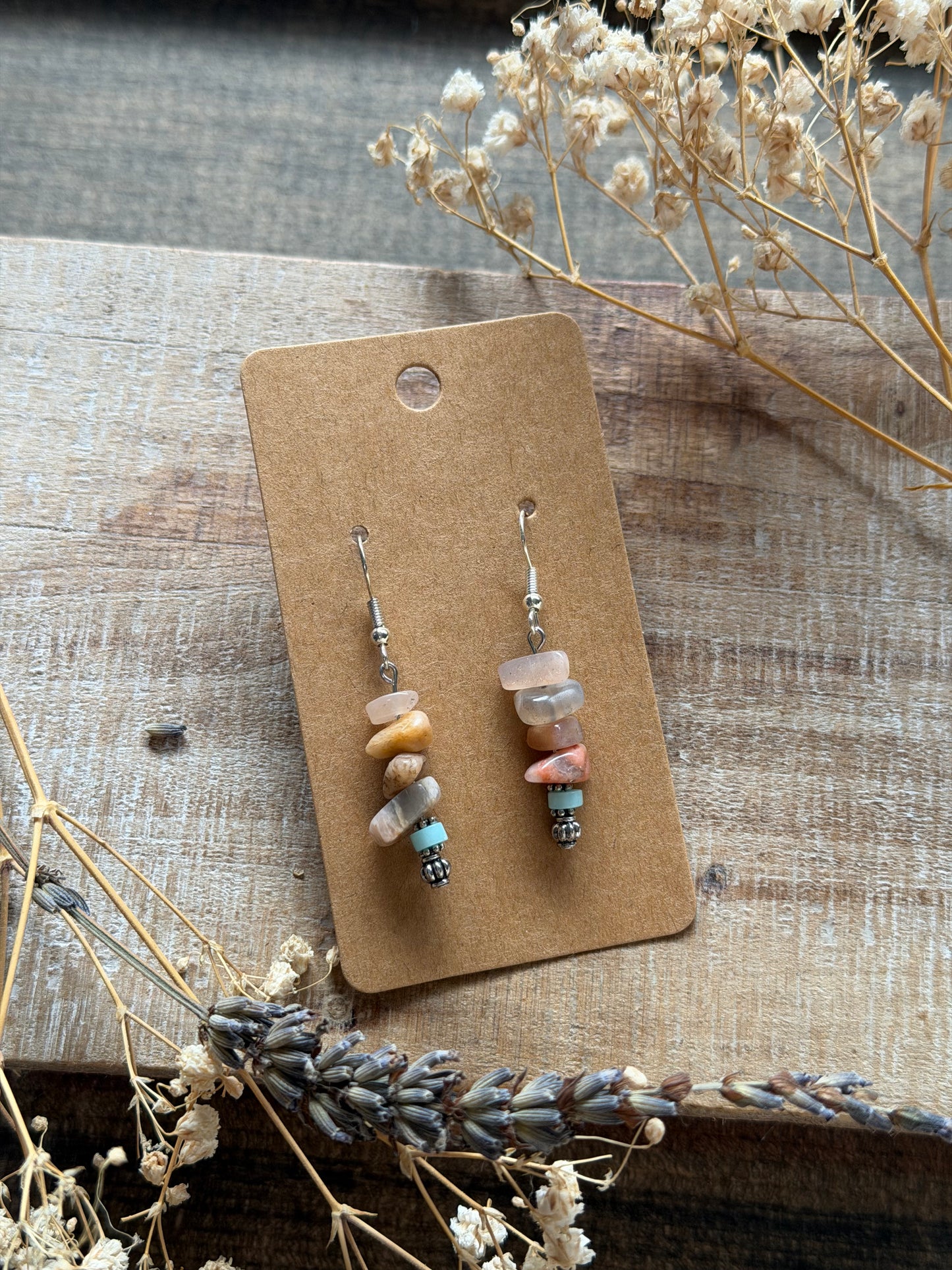 Sunstone & Jasper Dangle