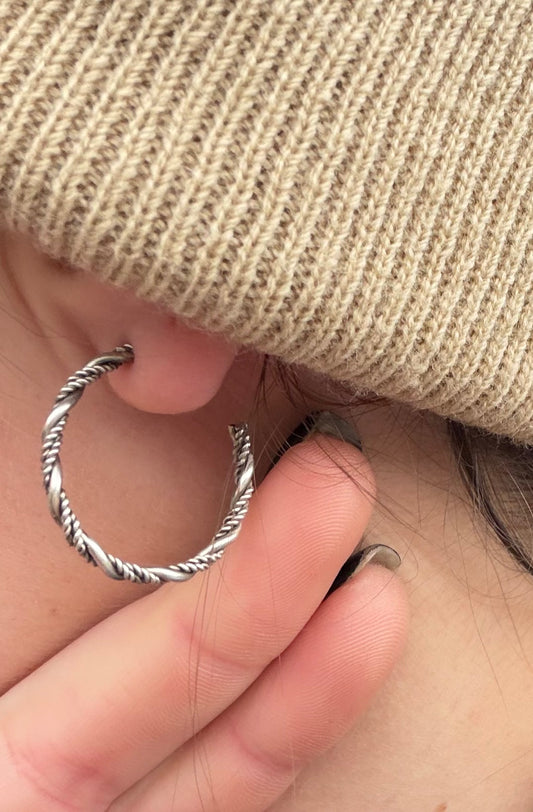 Twisted Wire Hoop Earring