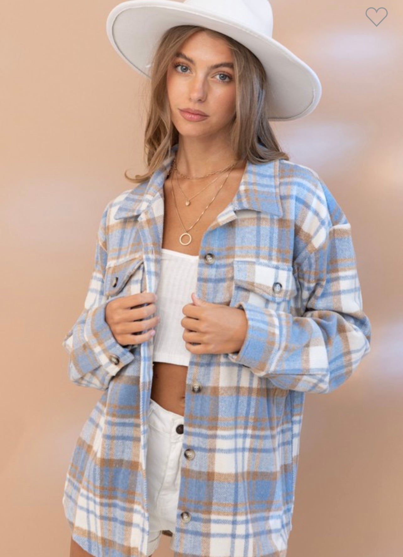Baby Blue Flannel Shacket