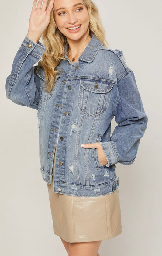 Distressed Denim Jacket