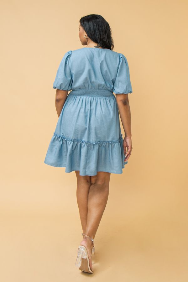 PLUS Exclusive Chambray Dress